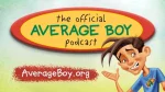 Official logo of the Average Boy podcast featuring playful typography and vibrant colors.
