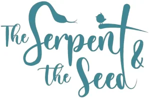 "The Serpent & the Seed" text with a snake incorporated into the 'S' and a bird perched on the '&'.