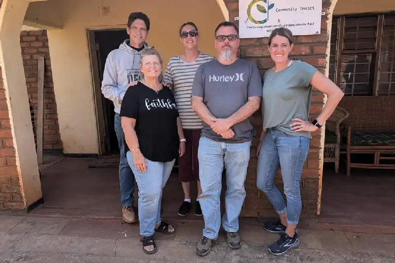 Our 2024 short-term missions team that journeyed to Malawi, Africa, to collaborate with ReachGlobal Community Impact - Back: Fred Cressman, Stephanie Quick Front: Cindy Cressman, Keith Hurley, and Mary Beth Moslak